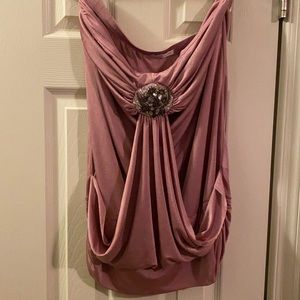 Dusty Pink/Mauve strapless top